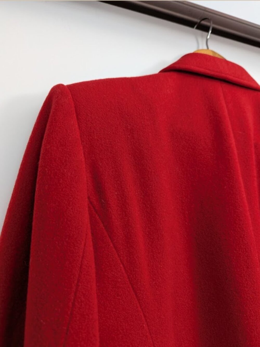 Wool Cashmere Blend Office Business Casual Red Blazer Power Dressing - Picture 7 of 9